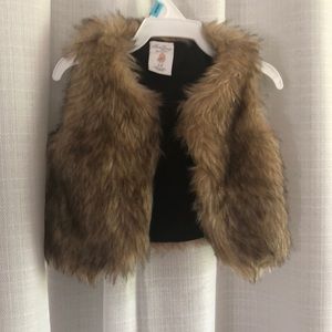 3 month brown/ tan fur vest. OBO